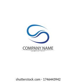 Water blue wave and drop Logo Template vector illustration design
