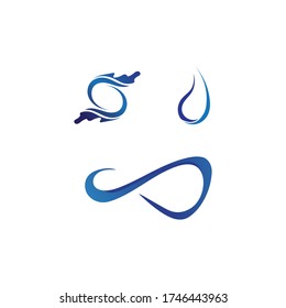 Water blue wave and drop Logo Template vector illustration design