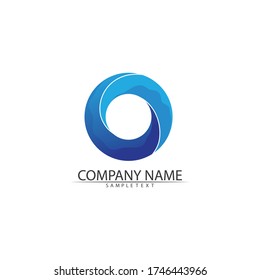 Water blue wave and drop Logo Template vector illustration design