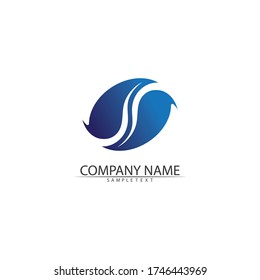 Water blue wave and drop Logo Template vector illustration design