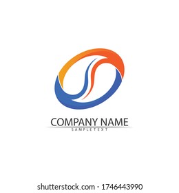 Water blue wave and drop Logo Template vector illustration design