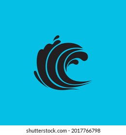 Water blue wave icon vector illustration design template. Blue background