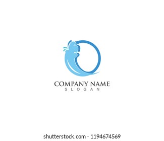 water blue wave splash logo and vector   - Shutterstock ID 1194674569