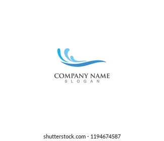 water blue wave splash logo and vector  