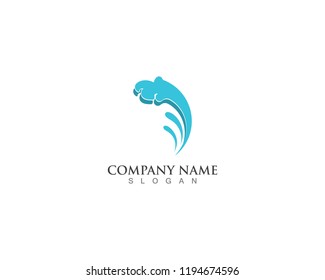 water blue wave splash logo and vector  