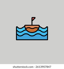 water boat icon design illustrator