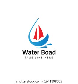 water boat modern logo template