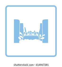 Water boat ride icon. Blue frame design. Vector illustration.