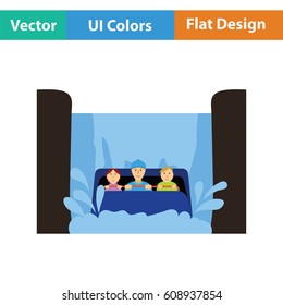 Water boat ride icon. Flat design. Vector illustration.
