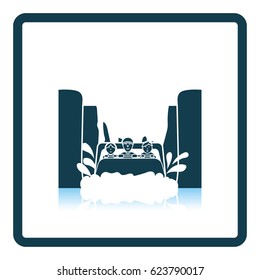 Water boat ride icon. Shadow reflection design. Vector illustration.