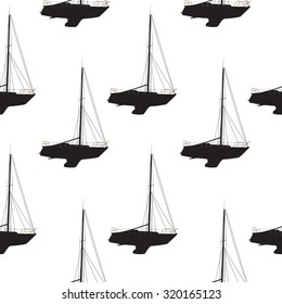 Water Boat, Sailboat Seamless Pattern Background. Vector Illustration. EPS10