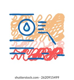 Vector de dibujo de icono de doodle de capa de cuerpo de agua. Muestra de capa de cuerpo de agua. Ilustración de símbolo aislado
