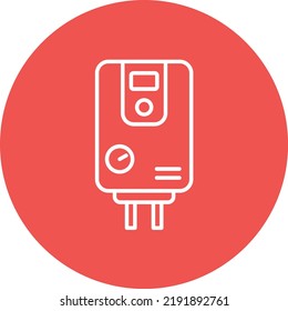 Water Boiler line circle icon vector image. Can also be used for web apps, mobile apps and print media.