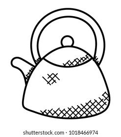 
A water boiler or tea kettle hand drawn doodle icon
