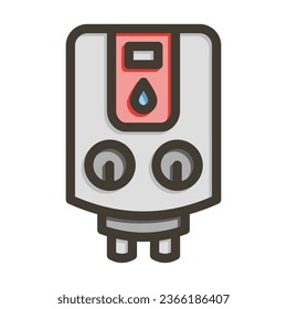 Water Boiler Vector Thick Line Filled Colors Icon For Personal And Commercial Use.
