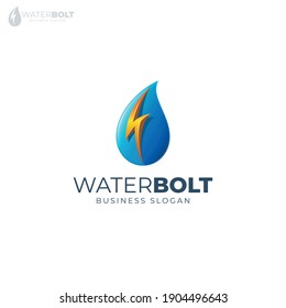 Water Bolt Logo Template .