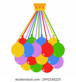 Water bombs balloons vector cartoon illustration isolated on a white background.