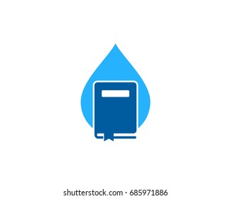 Water Book Icon Logo Design Element