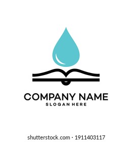 Water Book Logo Template Design Element