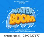 water boom text effect, font editable, typography, 3d text. vector template