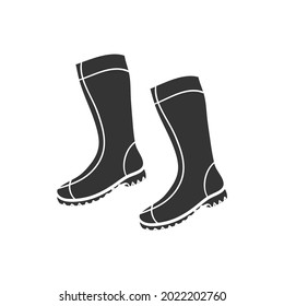 Water Boots Icon Silhouette Illustration. Raining Day Vector Graphic Pictogram Symbol Clip Art. Doodle Sketch Black Sign.