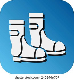 Water Boots Vector Glyph Gradient Background Icon For Personal And Commercial Use.
