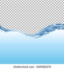 Water Border With Transparent Background With Gradient Mesh, Vector Illustration