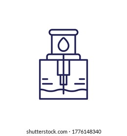 Water Borehole Line Icon On White