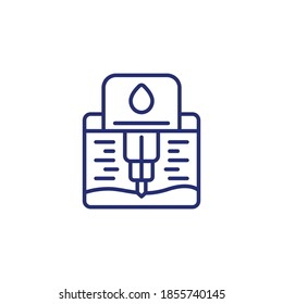 water borehole, well drilling line icon