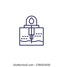 Water Borehole Well Line Icon