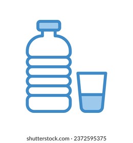 Water Botle icon islolate white background vector stock illustration.