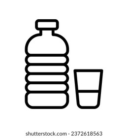 Water Botle icon islolate white background vector stock illustration.