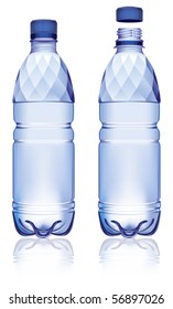 Water bottle. All elements and textures are individual objects. Vector illustration scale to any size.