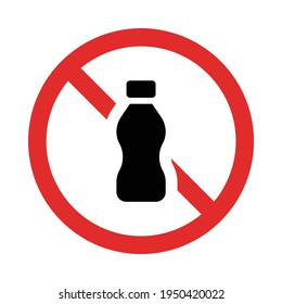 Vector de señal de prohibición de botellas de agua.