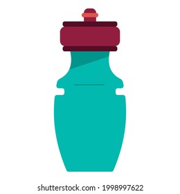 Botella de agua para la ilustración del vector de bicicleta aislada en un fondo blanco.