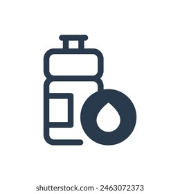 Water Bottle for Bike Race Hydration Vector Icon Illustration