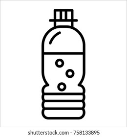 Water bottle black & white outline icon
