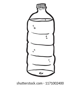 water bottle cartoon illustration in hand drawn style isolated on white