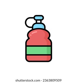 Ilustración del icono del vector de dibujos animados de botellas de agua. Vector Premium Aislado con Concepto De Icono De Bebida. Estilo de dibujo plano