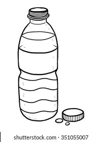 Water Bottle / Cartoon Vector And Illustration, Black And White, Hand Drawn, Sketch Style, Isolated On White Background.