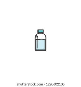 water bottle color line icon