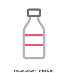 water bottle colour line vector icon