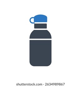 Icono del envase de la botella de agua aislado en el fondo blanco