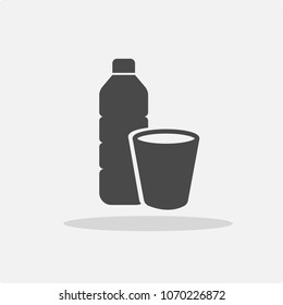 water bottle and cup vector icon