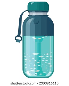 Water bottle design over white