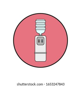 water bottle dispenser white background, icon vector