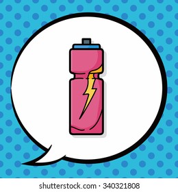 water bottle doodle, speech bubble