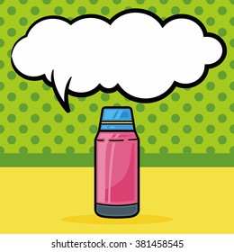 water bottle doodle, speech bubble