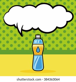 water bottle doodle, speech bubble