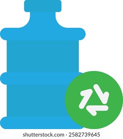 Water Bottle Drink Icon Vector Flat Illustration